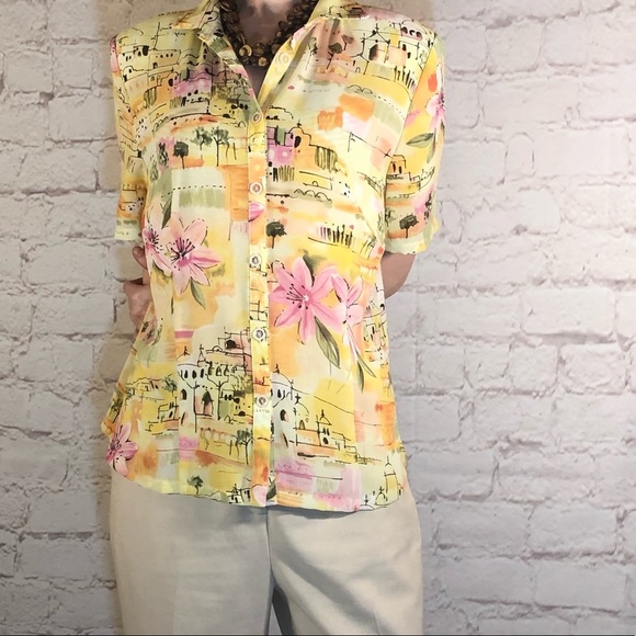 CLICK BEACH STYLE BUTTON UP BLOUSE - Picture 1 of 5
